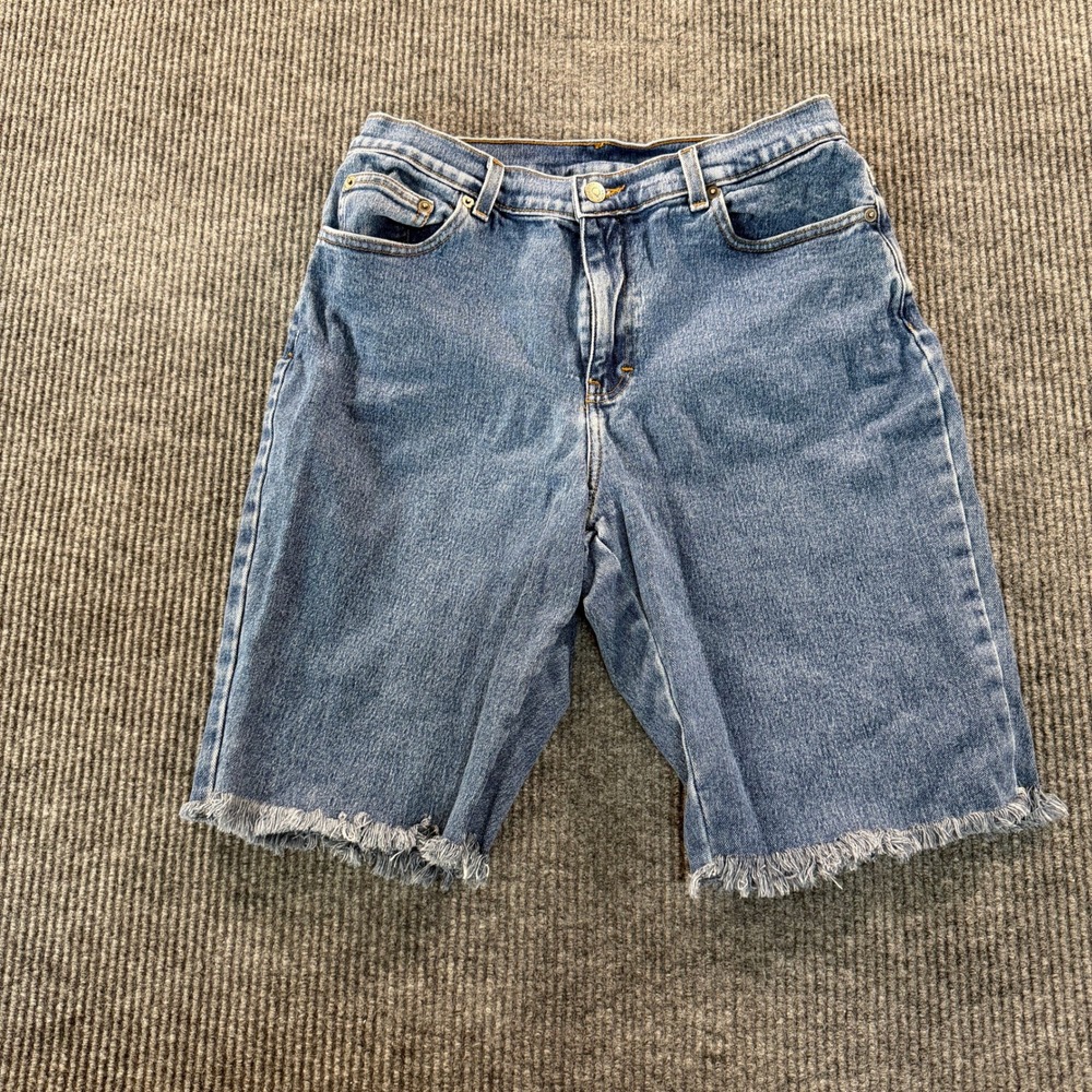 Style & Co Womens Frayed Hem Denim Jean Shorts 30 Blue Medium Wash Stretch